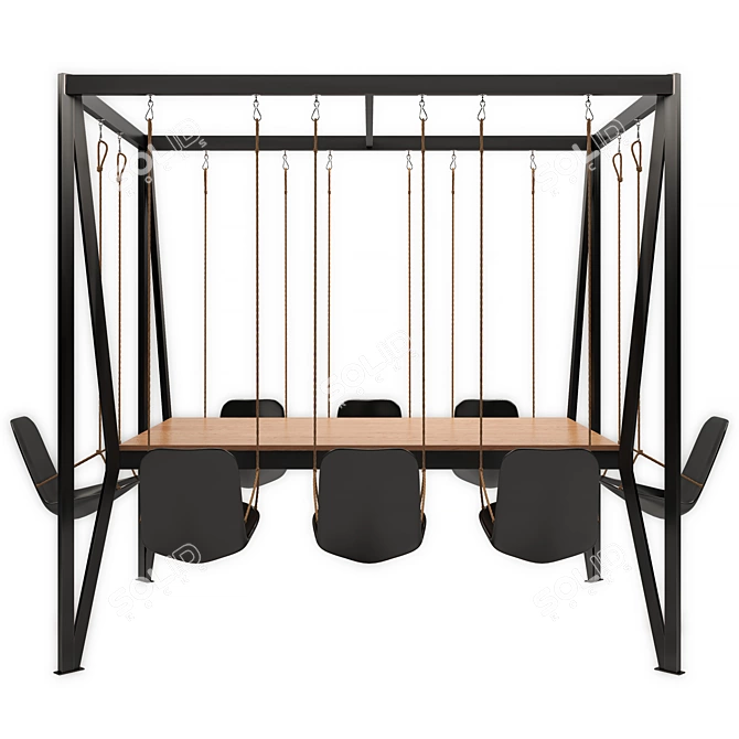 Outdoor Swing Dining Table 3D model image 2