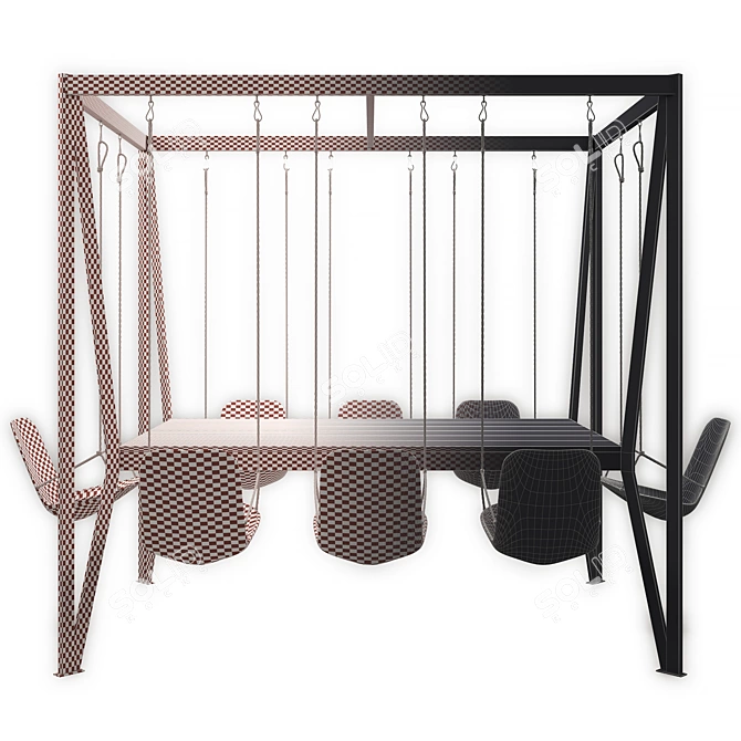 Outdoor Swing Dining Table 3D model image 4