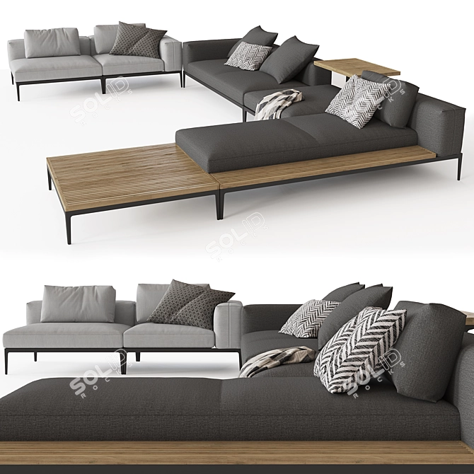 Gloster Grid: Stylish Modular Sofa 3D model image 1