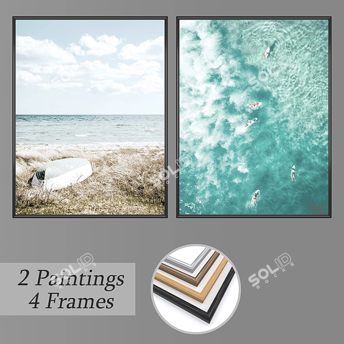 Elegant Wall Art Set with Versatile Frames 3D model image 1