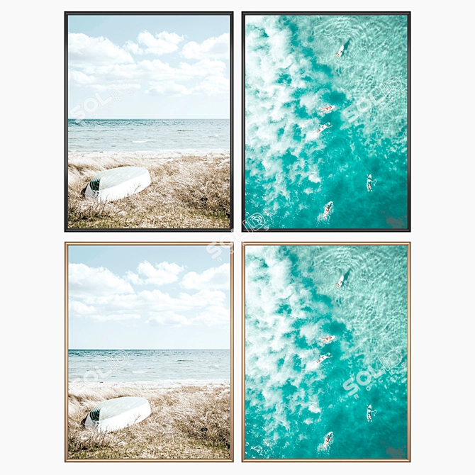 Elegant Wall Art Set with Versatile Frames 3D model image 2