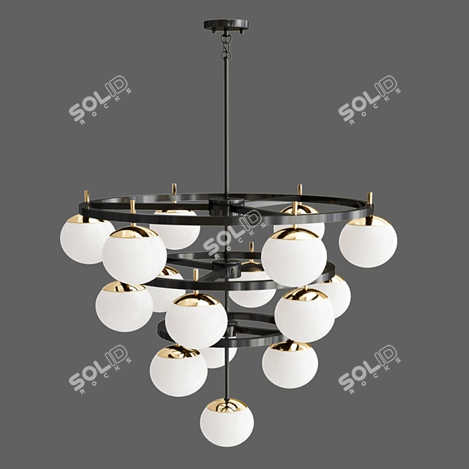 Alluria 16-Light Weathered Black Chandelier 3D model image 1