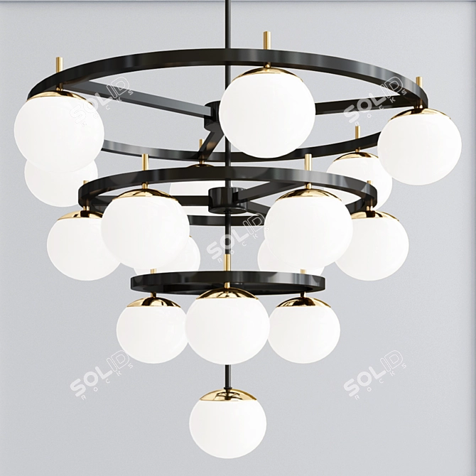 Alluria 16-Light Weathered Black Chandelier 3D model image 2