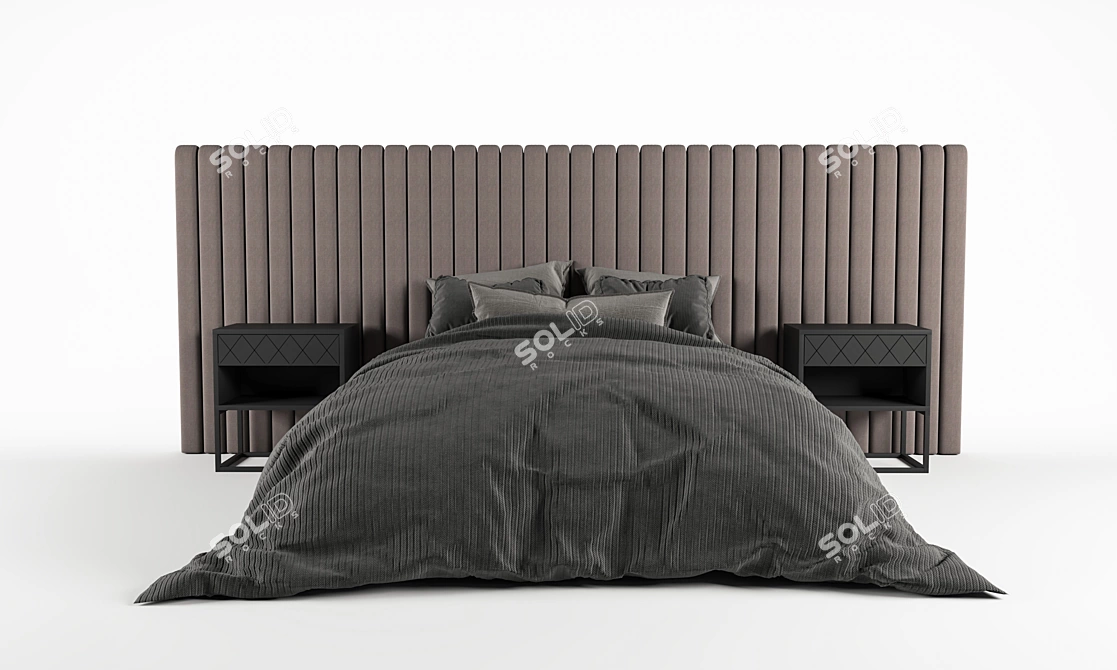 Sleek Modern Bed Design 3D model image 2