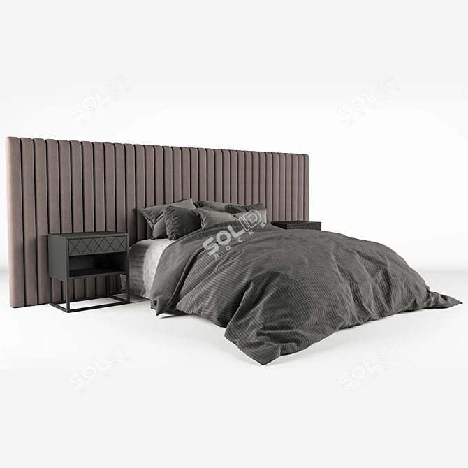 Sleek Modern Bed Design 3D model image 7