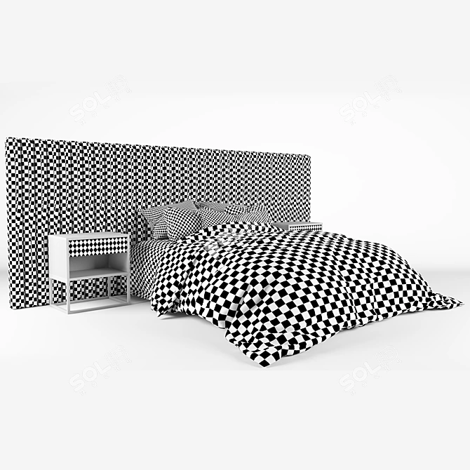 Sleek Modern Bed Design 3D model image 12