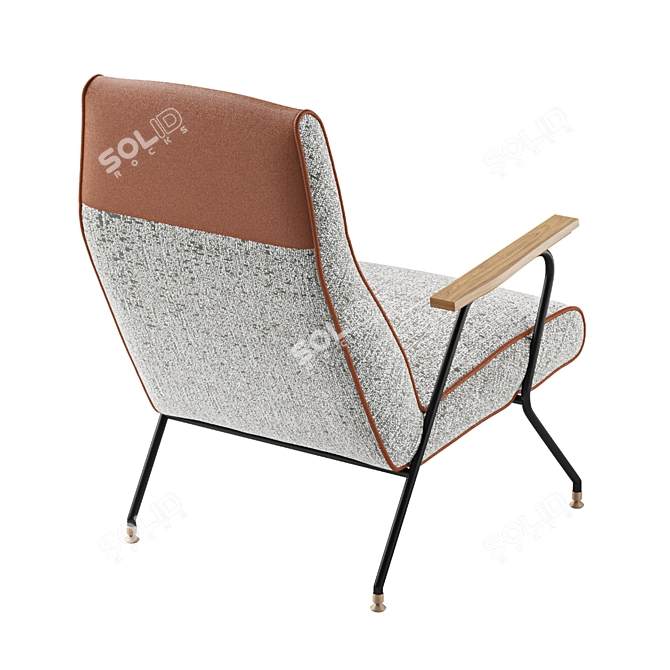 Handcrafted Quentin Leather Chair 3D model image 3