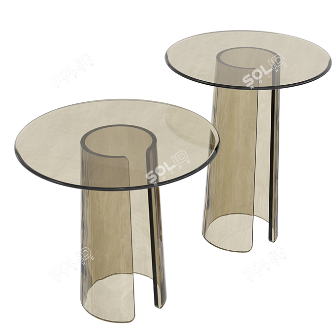 Elegant Poliform Orbit Glass Coffee Table 3D model image 2