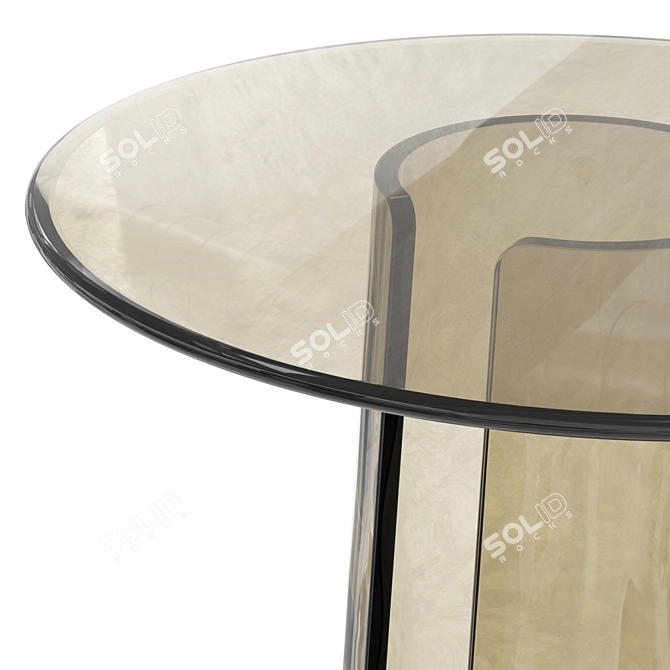 Elegant Poliform Orbit Glass Coffee Table 3D model image 3