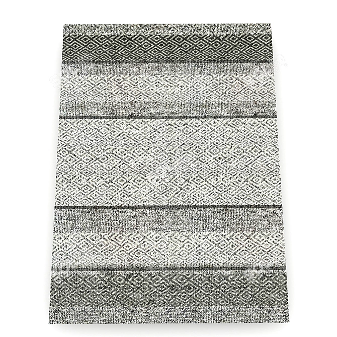 Neutral Gray Vintage Carpet 3D model image 3
