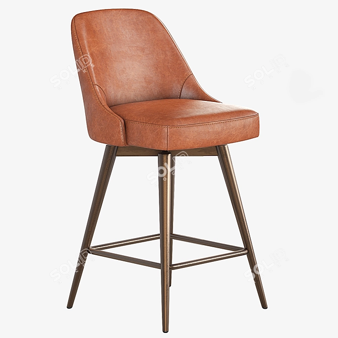 West Elm Mid-Century Counter Stool 3D model image 3