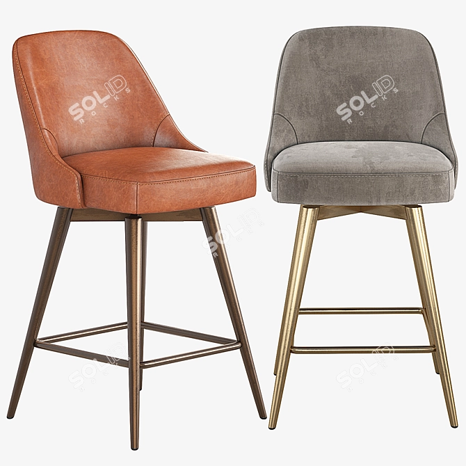 West Elm Mid-Century Counter Stool 3D model image 6