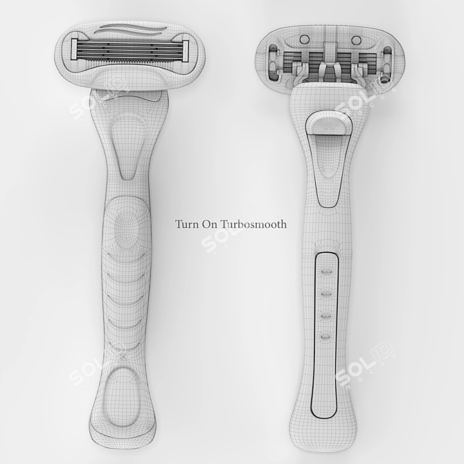 Sleek Custom Razor: Perfect for Personal Styling 3D model image 4
