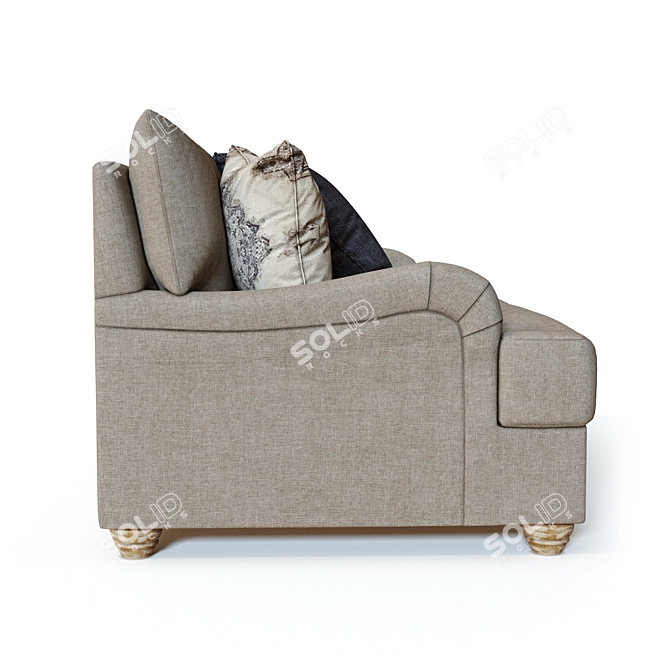 Cozy Dandrea Loveseat: Comfort & Style 3D model image 2