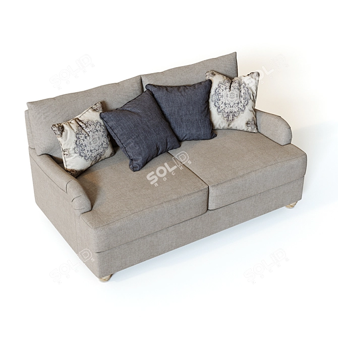 Cozy Dandrea Loveseat: Comfort & Style 3D model image 3