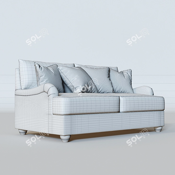 Cozy Dandrea Loveseat: Comfort & Style 3D model image 4