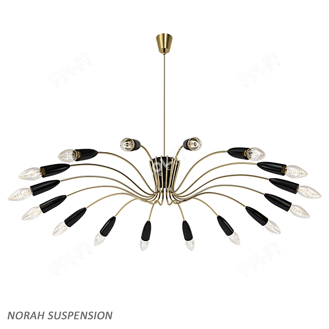 Delightful Suspension Chandelier 3D model image 3