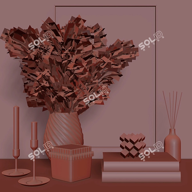 Pampa Grass Decor Set: 3D Max, OBJ, FBX, Textures, UV Mapped 3D model image 4