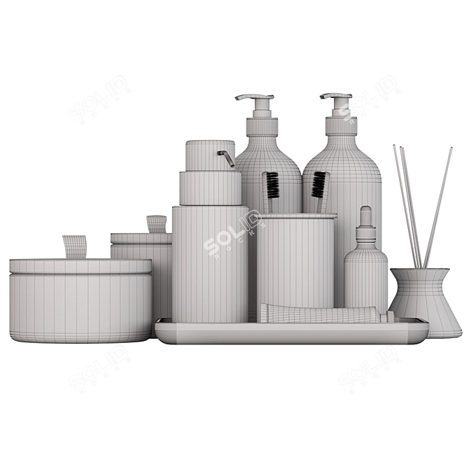 Modern Bathroom Essentials Set 3D model image 3