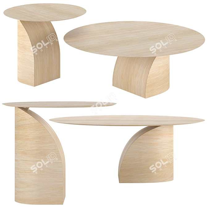 Savoa Side & Coffee Tables: Scandinavian Elegance by Sakari 3D model image 1