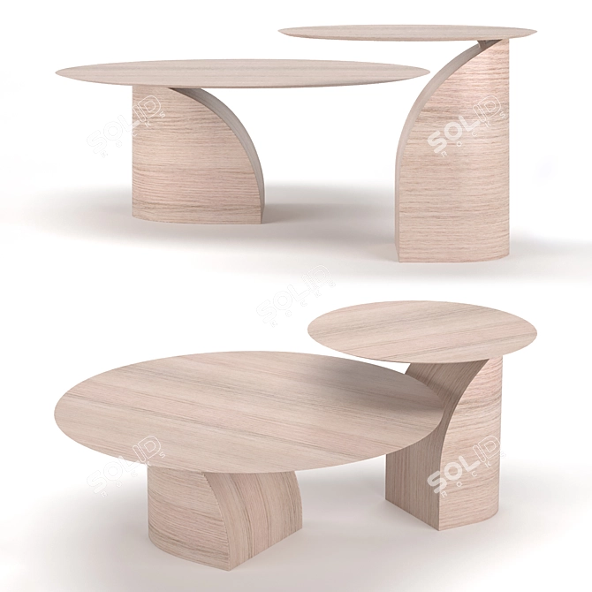 Savoa Side & Coffee Tables: Scandinavian Elegance by Sakari 3D model image 8