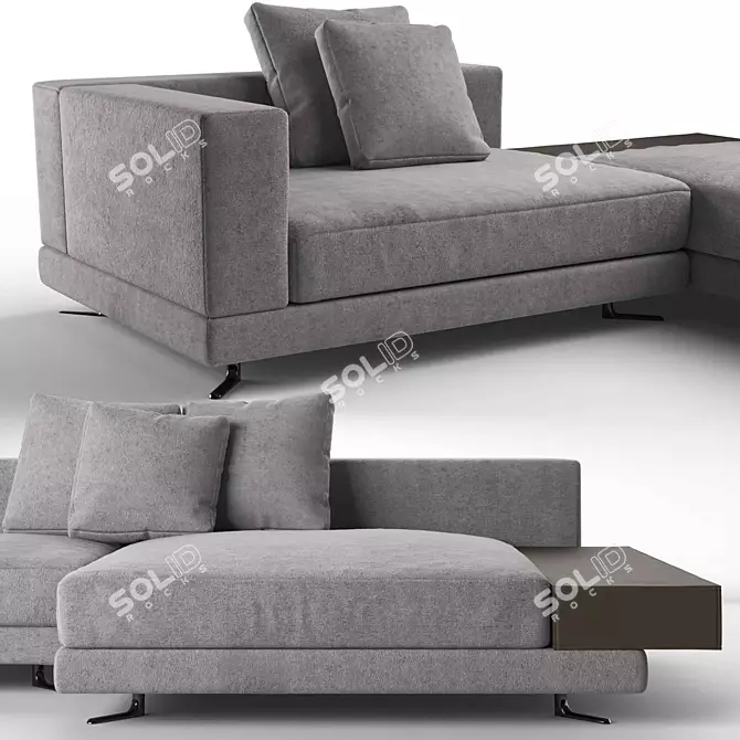 Modern White Sofa: Minotti 3D model image 2