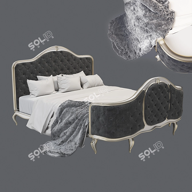 Elegant Dream Bed 3D model image 7