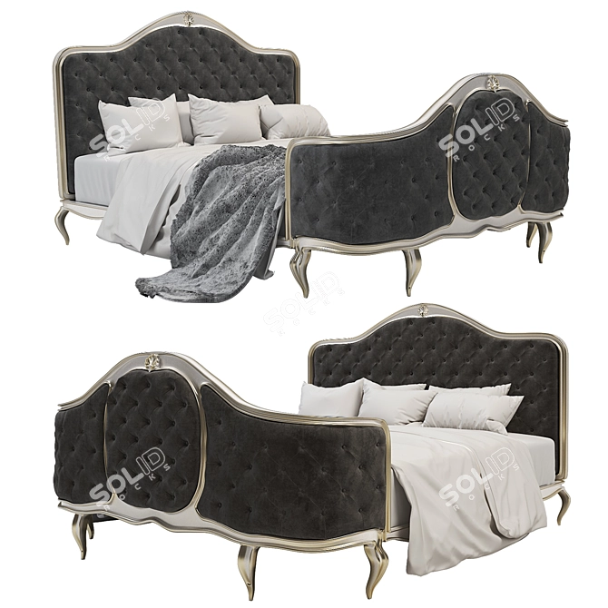 Elegant Dream Bed 3D model image 8