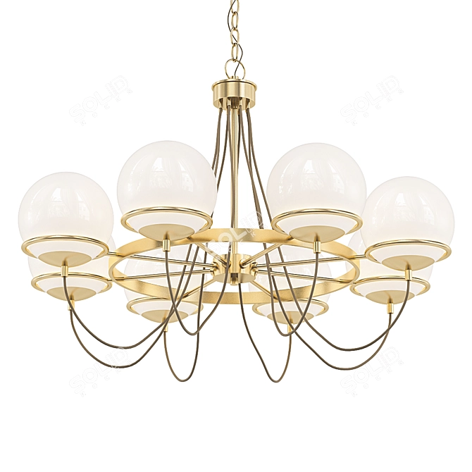 Elegant Crystal Chandelier Set 3D model image 2