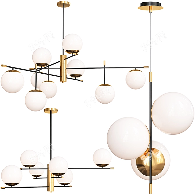 Elegant Maytoni Nostalgia Chandelier Set 3D model image 1