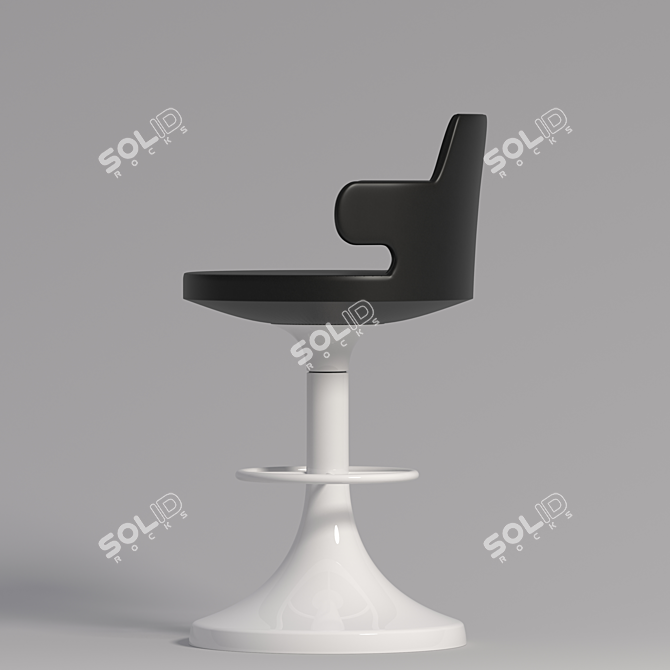 Luxury Leather Barstool 3D model image 3