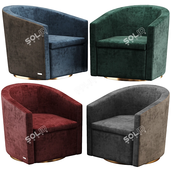 Elegant Swivel Armchair by Gamma 3D model image 1