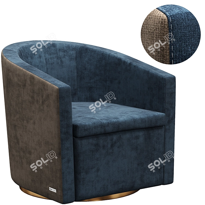 Elegant Swivel Armchair by Gamma 3D model image 2