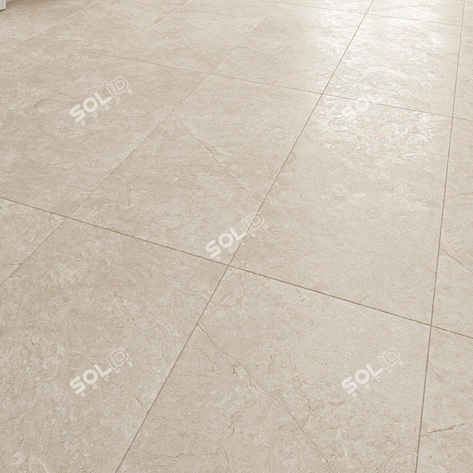 Royal Sand Ivory 120: Premium Stone Floor Tile 3D model image 1