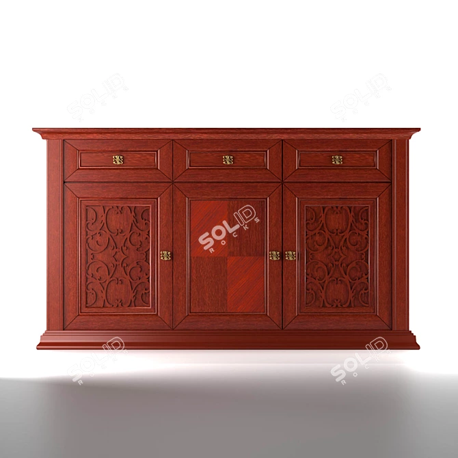 Elegant Classic Chest of Drawers 3D model image 1