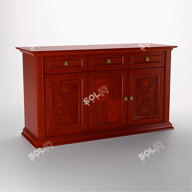 Elegant Classic Chest of Drawers 3D model image 2