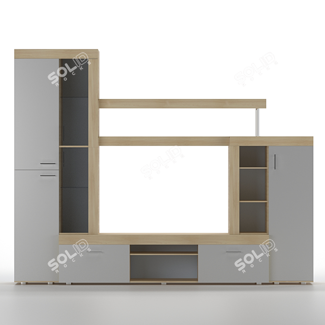 Modern Milan Wall Unit 3D model image 1