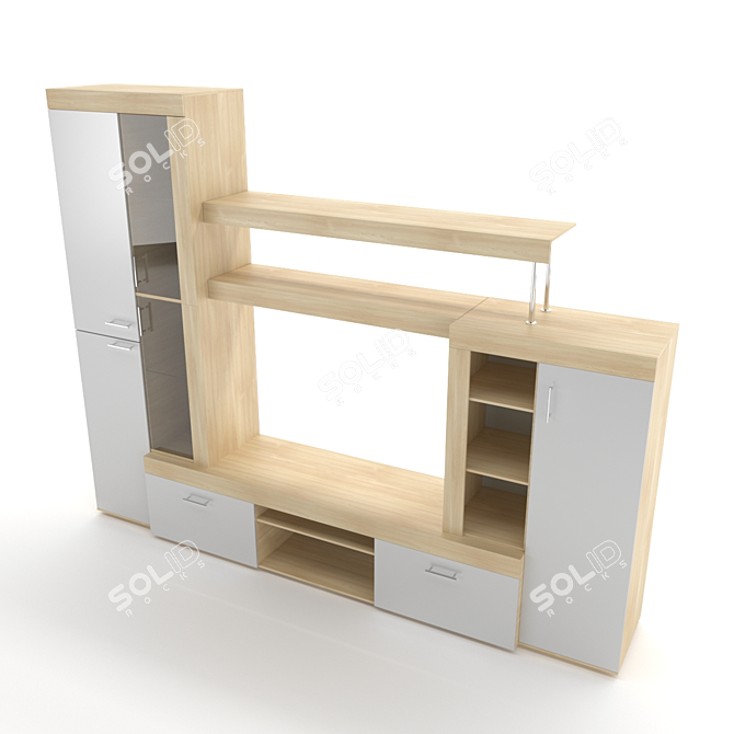 Modern Milan Wall Unit 3D model image 2