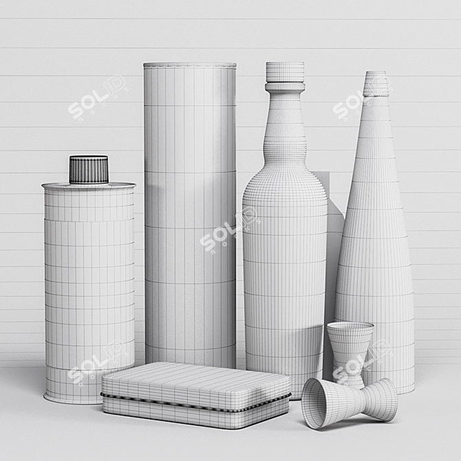 Elegant Kitchen Decor Set 3D model image 3