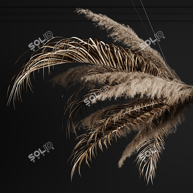 Elegant Pampas Grass Chandelier 3D model image 3