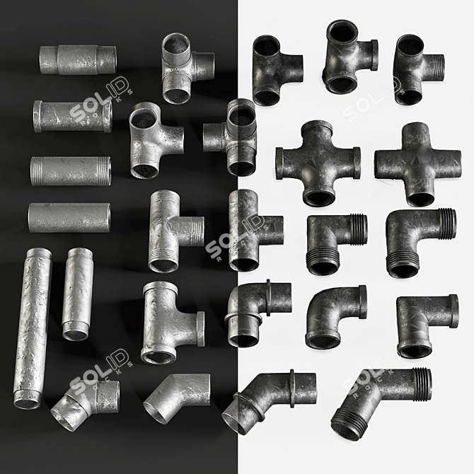 Durable Pipe Joints - Easy Installation 3D model image 1