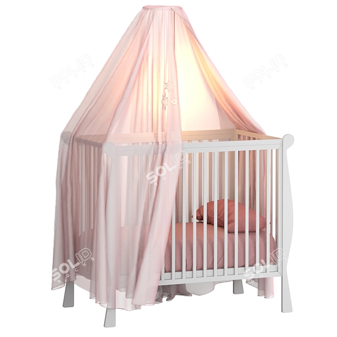 Dreamy Canopy Baby Bed 3D model image 3