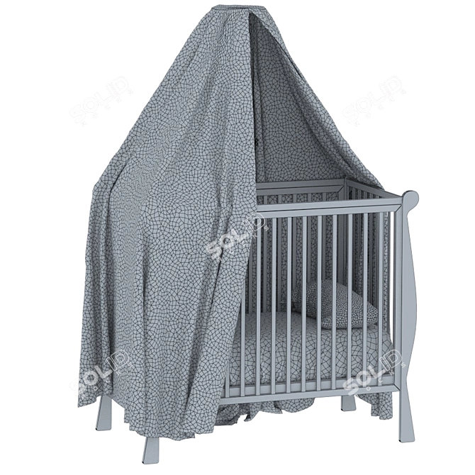 Dreamy Canopy Baby Bed 3D model image 4