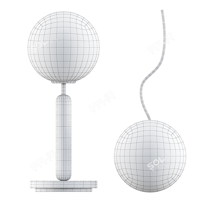 Elegant Opal Miira Table Lamp 3D model image 3