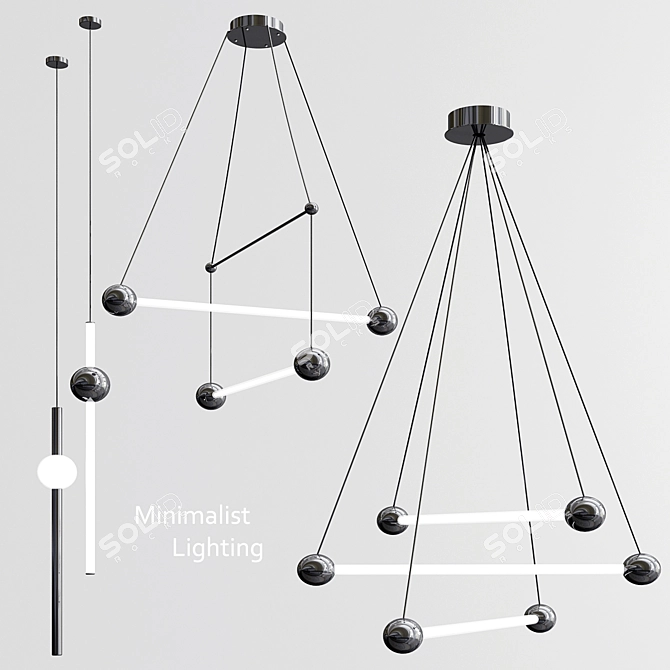 Sleek Lighting Trio: Orion, Pierre, and Ray 3D model image 1