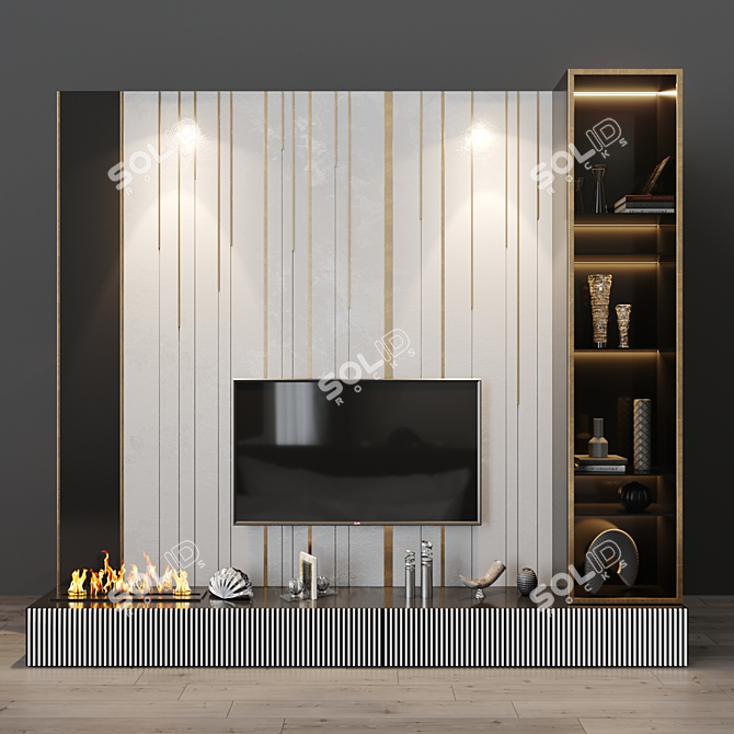 TV Set Inspired by Studia-54  Elegant Entertainment Center 3D model image 1