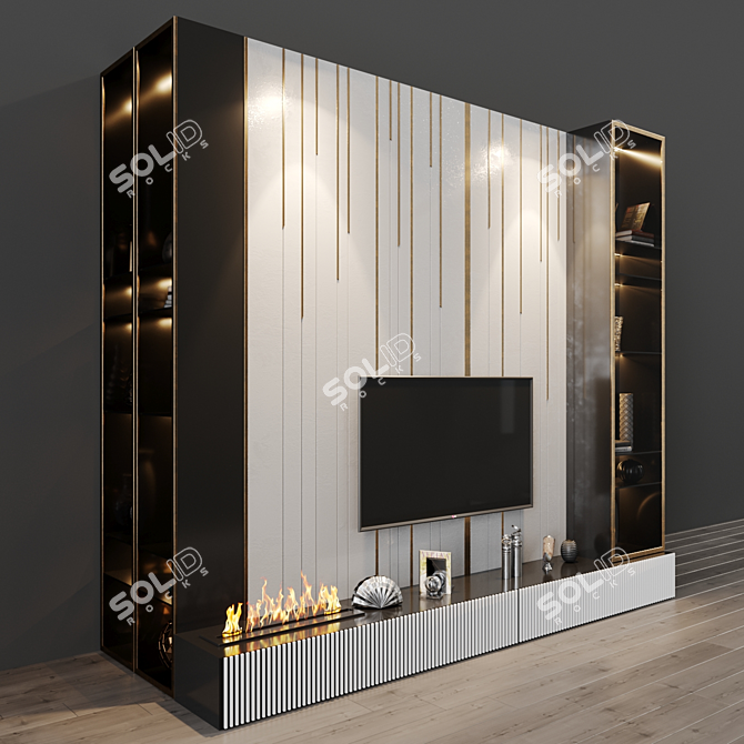 TV Set Inspired by Studia-54  Elegant Entertainment Center 3D model image 3