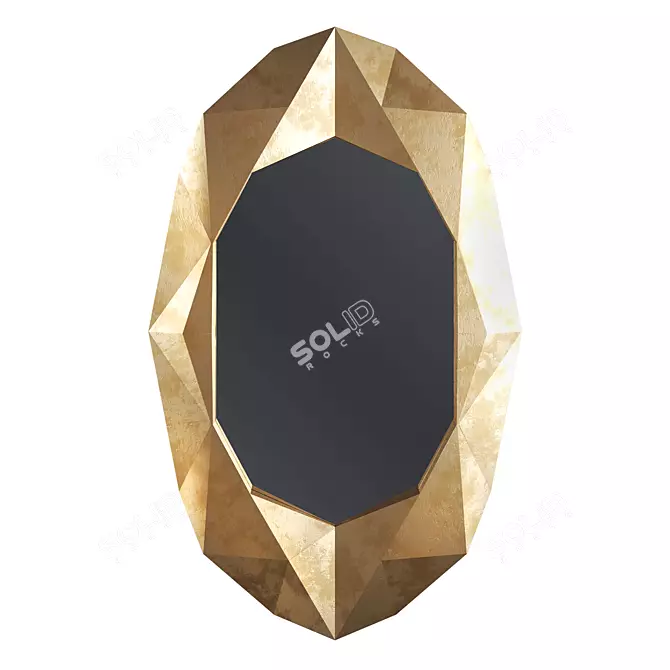 Gilded Gold Leaf Mirror 3D model image 1