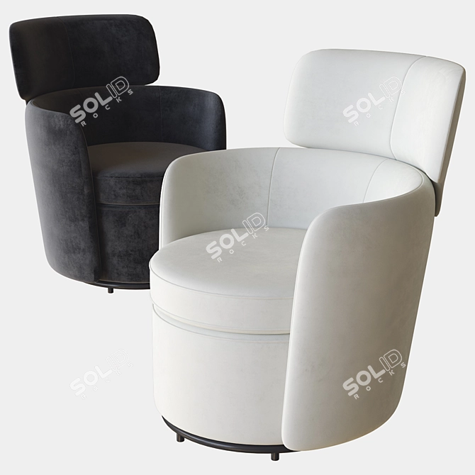 Elegant Swivel Armchair: Claire 3D model image 1