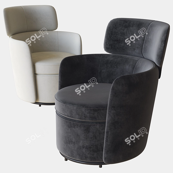 Elegant Swivel Armchair: Claire 3D model image 2